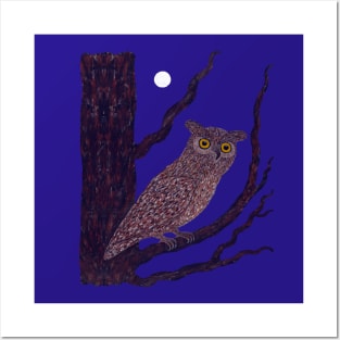 The Watchful Night - Owl design Posters and Art